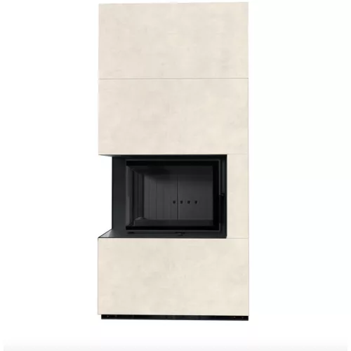 Kratki kandalló kő burkolattal balos fekete belsővel floki box 8 kw fokos talco