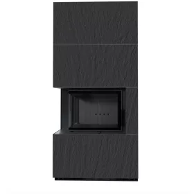 Kratki kandalló kő burkolattal balos fekete belsővel floki box 8 kw naturali nero