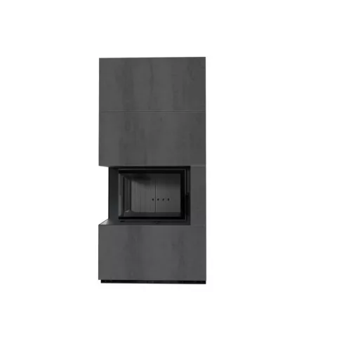 Kratki kandalló kő burkolattal balos fekete belsővel floki box 8 kw naturali pietra