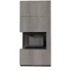 Kratki kandalló kő burkolattal balos fekete belsővel floki box 8 kw naturali grigia