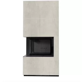 Kratki kandalló kő burkolattal balos fekete belsővel floki box 8 kw naturali perla