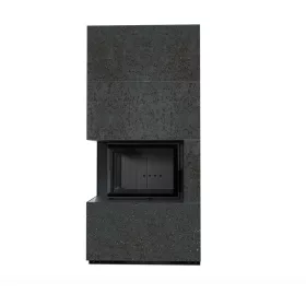 Kratki kandalló kő burkolattal balos fekete belsővel floki box 8 kw oxide nero