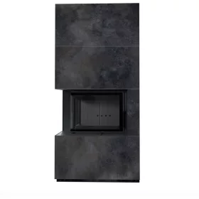 Kratki kandalló kő burkolattal balos fekete belsővel floki box 8 kw ossido nero