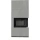 Kratki kandalló kő burkolattal jobbos fekete belsővel floki box 8 kw cemento grigio