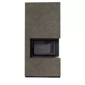 Kratki kandalló kő burkolattal jobbos fekete belsővel floki box 8 kw fokos piombo