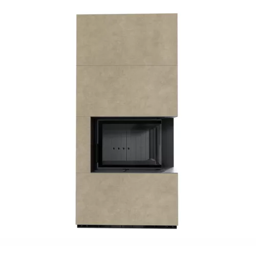 Kratki kandalló kő burkolattal jobbos fekete belsővel floki box 8 kw fokos rena