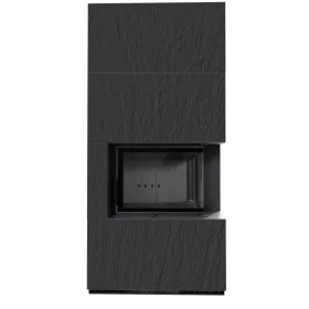 Kratki kandalló kő burkolattal jobbos fekete belsővel floki box 8 kw naturali nero