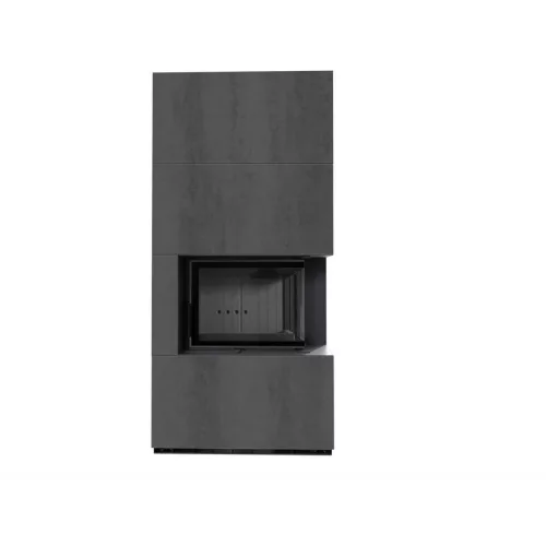 Kratki kandalló kő burkolattal jobbos fekete belsővel floki box 8 kw naturali pietra