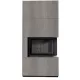 Kratki kandalló kő burkolattal jobbos fekete belsővel floki box 8 kw naturali grigia