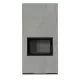 Kratki kandalló kő burkolattal fekete belsővel floki box 8 kw cemento grigio
