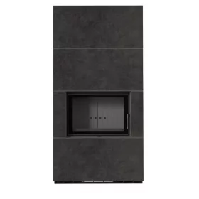 Kratki kandalló kő burkolattal fekete belsővel floki box 8 kw fokos grafit