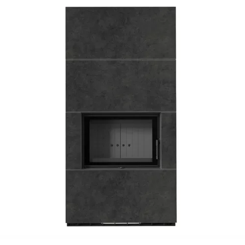 Kratki kandalló kő burkolattal fekete belsővel floki box 8 kw fokos grafit