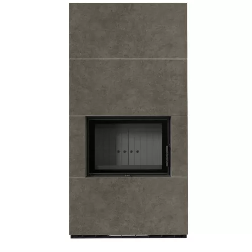 Kratki kandalló kő burkolattal fekete belsővel floki box 8 kw fokos piombo