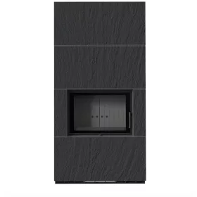 Kratki kandalló kő burkolattal fekete belsővel floki box 8 kw naturali nero