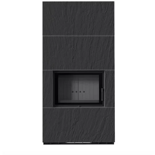 Kratki kandalló kő burkolattal fekete belsővel floki box 8 kw naturali nero