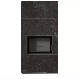 Kratki kandalló kő burkolattal fekete belsővel floki box 8 kw naturali nero greco