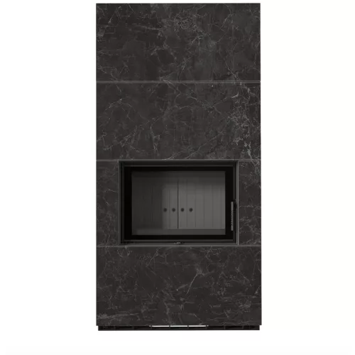 Kratki kandalló kő burkolattal fekete belsővel floki box 8 kw naturali nero greco
