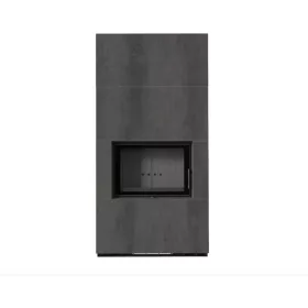 Kratki kandalló kő burkolattal fekete belsővel floki box 8 kw naturali pietra