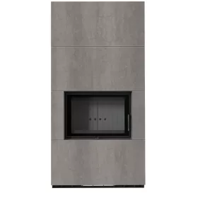 Kratki kandalló kő burkolattal fekete belsővel floki box 8 kw naturali grigia