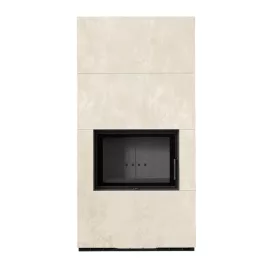Kratki kandalló kő burkolattal fekete belsővel floki box 8 kw oxide bianco