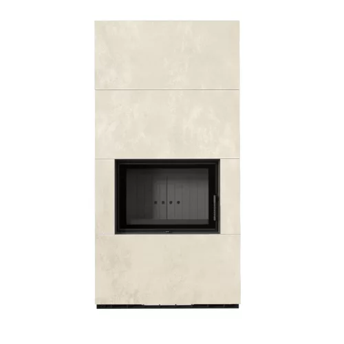 Kratki kandalló kő burkolattal fekete belsővel floki box 8 kw oxide bianco