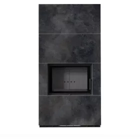 Kratki kandalló kő burkolattal fekete belsővel floki box 8 kw ossido nero