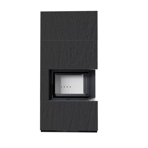 Kratki kandalló kő burkolattal jobbos floki box 8 kw naturali nero