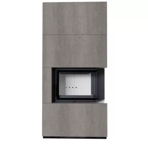 Kratki kandalló kő burkolattal jobbos floki box 8 kw naturali grigia