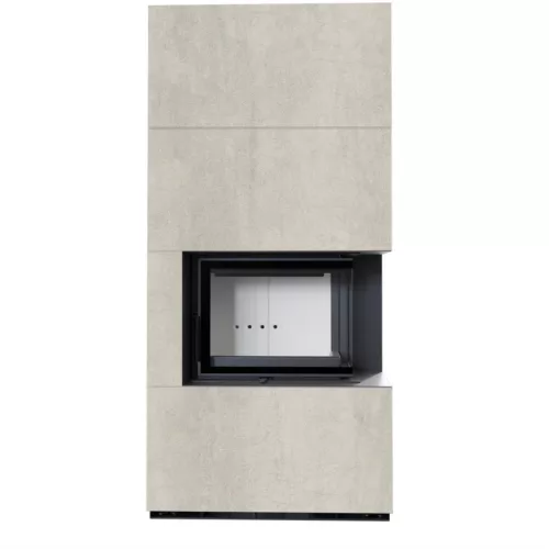 Kratki kandalló kő burkolattal jobbos floki box 8 kw naturali perla