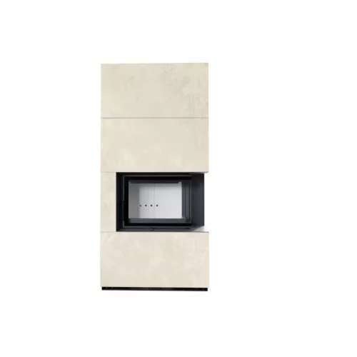 Kratki kandalló kő burkolattal jobbos floki box 8 kw oxide bianco