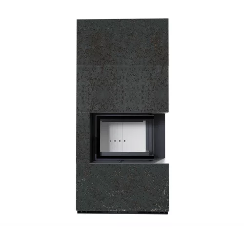 Kratki kandalló kő burkolattal jobbos floki box 8 kw oxide nero