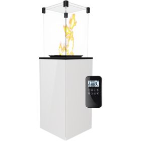 Kratki teraszmelegítő fehér üveg előlappal távirányítóval patio