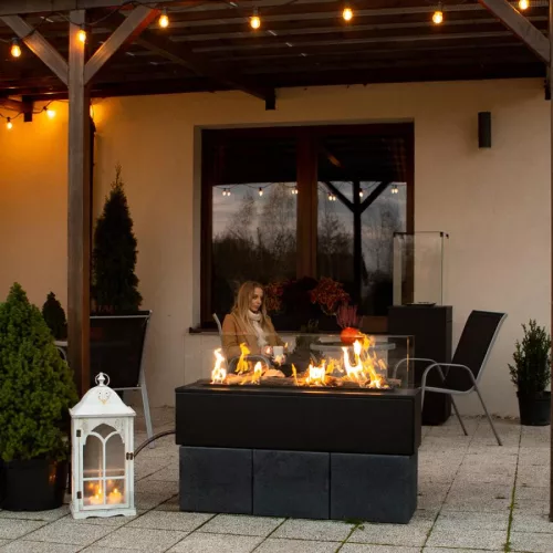 Kratki teraszmelegítő horizontális fekete manuális patio
