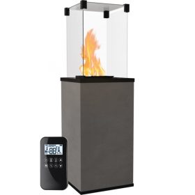 Kratki teraszmelegítő kő előlappal távirányítóval patio mini filo ghisa