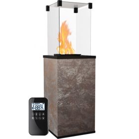 Kratki teraszmelegítő kő előlappal távirányítóval patio mini oxide nero