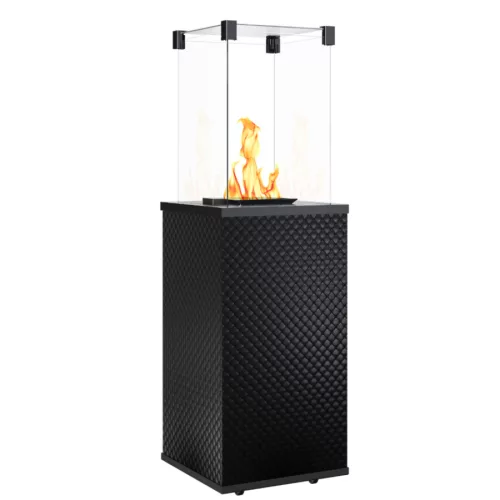 Kratki teraszmelegítő fekete steppelt előlappal manuális patio mini
