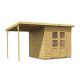 Karibu fából készült kerti ház Merseburg 5 + egy menedéket 166 cm (68767) natur