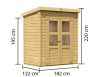 Karibu fából készült kerti ház Merseburg 2 (68150) natur