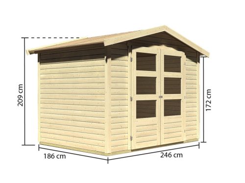 Karibu fából készült kerti ház AMBERG 3 (82972) natur