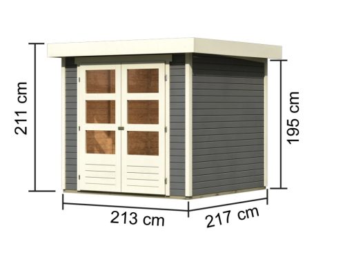 Karibu fából készült kerti ház Askola 2 (82901) terragrau