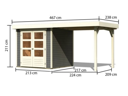 Karibu fából készült kerti ház Askola 2 (82904) terragrau