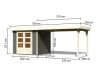 Karibu fából készült kerti ház Askola 3 + egy menedéket 280 cm (82924) terragrau