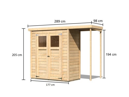 Karibu fából készült kerti ház DEVIN (23486) natur