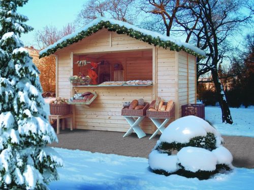 Karibu fából készült kerti ház VERKAUFSHAUS 2 (27501) natur