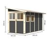 Karibu fából készült kerti ház Wandlitz 3 (38749) terragrau