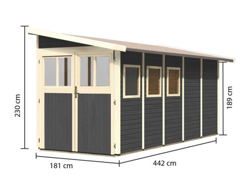 Karibu fából készült kerti ház Wandlitz 5 (73075) terragrau