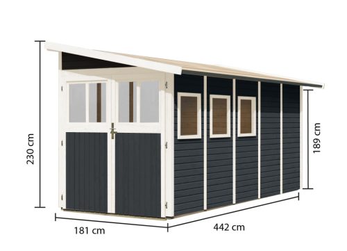 Karibu fából készült kerti ház Karibu Wandlitz 5 ) antracit