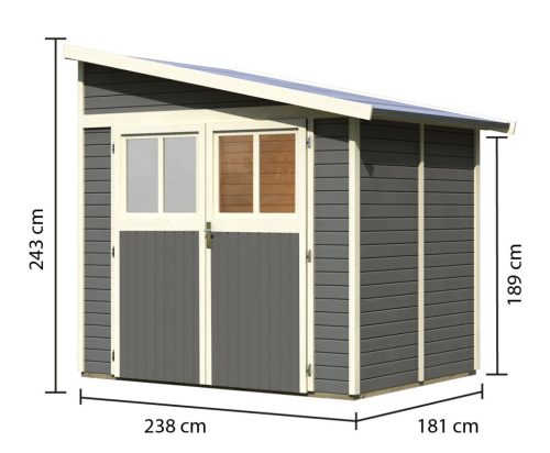 Karibu fából készült kerti ház Bomlitz 2 (8884) terragrau