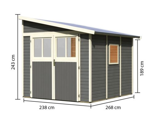 Karibu fából készült kerti ház Bomlitz 3 (8885) terragrau