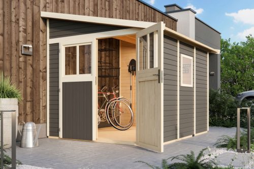 Karibu fából készült kerti ház Bomlitz 3 (8885) terragrau